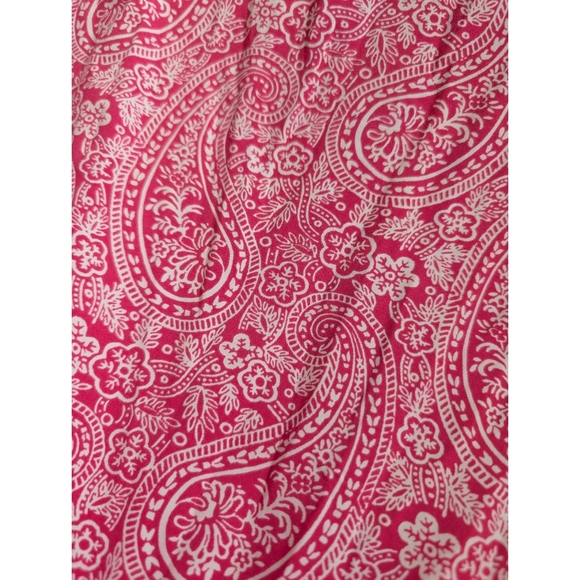 Lands' End Pink Paisley Print Flutter Sleeve Ruched Sides Women's Top Size XL - Picture 8 of 11